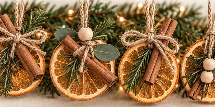 Decorazioni di arancia secca e cannella